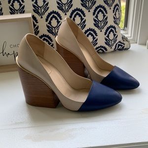 Chloe Two-Tone Block Heel Pumps